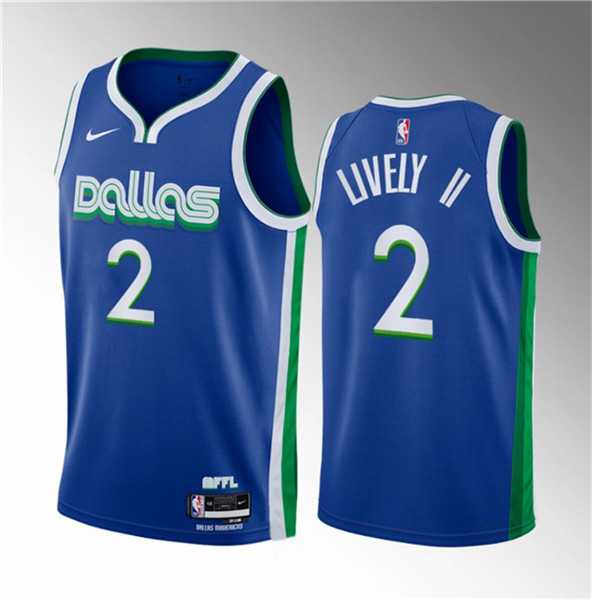Mens Dallas Mavericks #2 Dereck Lively II Blue 2023 Draft City Edition Stitched Basketball Jersey->dallas mavericks->NBA Jersey